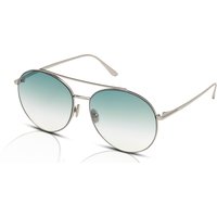 Tom Ford Cleo FT0757 Women's Sunglasses 16P Shiny Palladium/Green Gradient