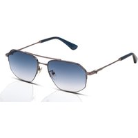 Police Force 6 SPLN39 Men's Sunglasses 0509 Total Shiny Ruthenium/Blue Gradient