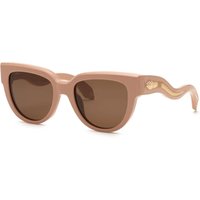 Roberto Cavalli SRC054 Women's Sunglasses 0816 Polished Dusty Pink/Brown