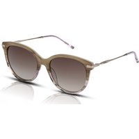 Mulberry Megan SML323 Women's Sunglasses 099G Striped Brown Top on Transparent Aquamarine/Brown Gradient