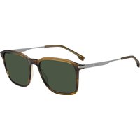 Boss 1886/S Men's Sunglasses 6C5/QT Brown Horn Ruthenium/Green