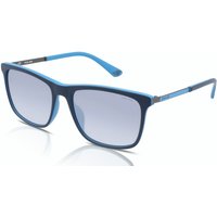 Police Record 1 SPLA56 Men's Sunglasses WTRX Blue-Turquoise/Smoke with Blue Mirror