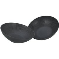 CreaTable CreaTable Salatschüssel-Set Vesuvio schwarz Steinzeug D: ca. 24 cm