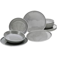 CreaTable CreaTable Tafelservice Chef Collection grau Porzellan 12 tlg.