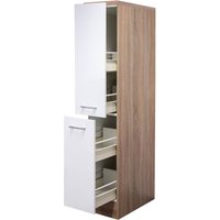 Flex-Well Apothekerschrank Samoa weiß Eiche Nachbildung B/H/T: ca. 30x161x60 cm