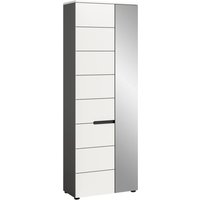 xonox.home Garderobenschrank Canu basaltgrau Nachbildung weiß B/H/T: ca. 65x190x37 cm