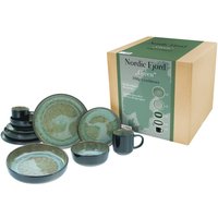 CreaTable Kombiservice Nordic Fjord grün Steinzeug 10 tlg.