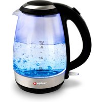 alpina Glaswasserkocher schwarz Glas Edelstahl ca. 1,7 l