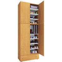 VCM Möbel Schuhschrank Lona buche Nachbildung weiß B/H/T: ca. 70x200x39 cm