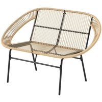 Outsunny Gartenbank khaki Polyethylen B/H/L: ca. 72x83x126 cm