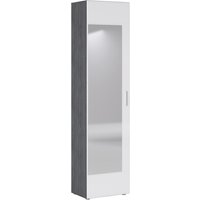 POCO Onlineshop DE Garderobenschrank Salve Rauchsilber Nachbildung weiß Hochglanz B/H/T: ca. 50x198x35 cm