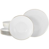 CreaTable CreaTable Tafelservice Valencia gold Porzellan 12 tlg.