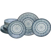 CreaTable CreaTable Tafelservice Mexico blau Steingut 18 tlg.