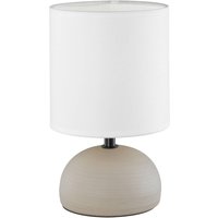 Reality Tischleuchte Luci weiß Cappuccino Keramik Stoff H/D: ca. 23x14 cm E14 1 Brennstellen