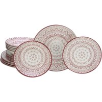 CreaTable CreaTable Tafelservice Mexico rot Steingut 18 tlg.