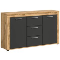 xonox.home Sideboard Jam Eiche Wotan Nachbildung grau B/H/T: ca. 125x80x35 cm