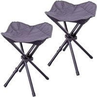 VCM VCM Gartenhocker-Set schwarz Stahl B/H/T: ca. 33x42x33 cm
