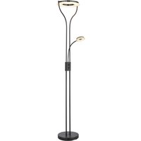 GLOBO Stehlampe Andreas schwarz Kunststoff H: ca. 194 cm 2 Brennstellen