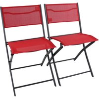 VCM VCM Gartenstuhl 2er Set Sumila rot Metall B/H/L: ca. 45x79x46 cm