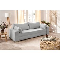 Schlafsofa Turin silber Kunststoff B/H/T: ca. 240x74x95 cm