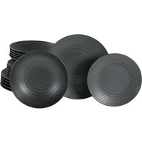 CreaTable CreaTable Teller-Set Lava Stone schwarz Steinzeug