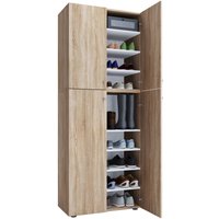 VCM Möbel Schuhschrank Lona XXL Eiche Sonoma Nachbildung weiß