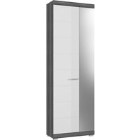 xonox.home Garderobenschrank SCOUT Rauchsilber Nachbildung weiß Hochglanz B/H/T: ca. 62x197x37 cm