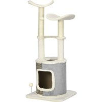PawHut Kratzbaum cremeweiß Polyester B/H/L: ca. 48x110x48 cm