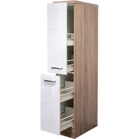 Flex-Well Apothekerschrank Valero weiß Hochglanz B/H/T: ca. 30x162x60 cm