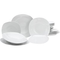 CreaTable CreaTable Tafelservice Square weiß Porzellan 18 tlg.