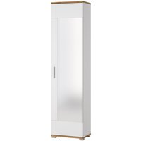 POCO Onlineshop DE Garderobenschrank Hola Eiche Wotan Nachbildung weiß Hochglanz B/H/T: ca. 50x199x34 cm
