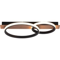 Just Light LED-Deckenleuchte TROOPER 15615-78 schwarz weiß natur Kunststoff Metall B/H/T: ca. 30x8x53 cm 1 Brennstellen
