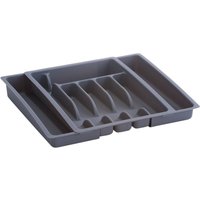 Zeller Besteckkasten ausziehbar grau B/H/L: ca. 38x7x48 cm