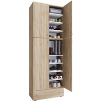 VCM Möbel Schuhschrank Lona Eiche Sonoma Nachbildung weiß B/H/T: ca. 70x200x39 cm