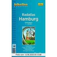 Bikeline Radtourenbuch, Radatlas Hamburg: Radstadtplan. Einbahnstraßen, Freizeit- und Radwanderrouten, benutzungspflichtige Radwege, Straßenverzeichnis, wetterfest/reißfest