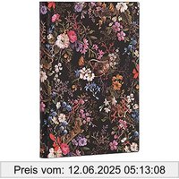 Softcover Notizbuch Floralia Midi Liniert: Flexi softcover, 100 gsm, ribbon marker, pouch, book edge printing (William Kilburn)