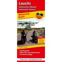 Motorradkarte Lausitz, Sächsisches Elbland - Sächsische Schweiz: Mit Ausflugszielen, Einkehr- & Freizeittipps und Tourenvorschlägen, wetterfest, reissfest, abwischbar, GPS-genau. 1:200000