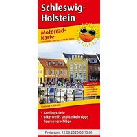 Motorradkarte Schleswig-Holstein: Mit Ausflugszielen, Einkehr- & Freizeittipps und Tourenvorschlägen, wetterfest, reissfest, abwischbar, GPS-genau. 1:250000