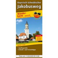 Wanderkarte Bayerisch-Schwäbischer Jakobusweg: mit Ausflugszielen, Einkehr- & Freizeittipps, wetterfest, reissfest, abwischbar, GPS-genau. 1:50000
