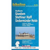 bikeline Radkarte: Usedom, Stettiner Haff, Ueckermarker Heide. GPS-tauglich mit UTM-Netz. Mit Zentrums- und Ortsplänen