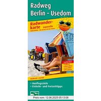 Radwanderkarte Leporello Radweg Berlin - Usedom: Mit Ausflugszielen, Einkehr- & Freizeittipps, wetterfest, reissfest, abwischbar, GPS-genau. 1:50000