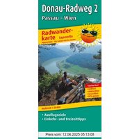 Radwanderkarte Donau-Radweg 2 Passau-Wien: Mit Ausflugszielen, Einkehr- und Freizeittipps, reissfest, wetterfest, abwischbar. 1:50000: Radwanderkarte ... beschriftbar und wieder abwischbar