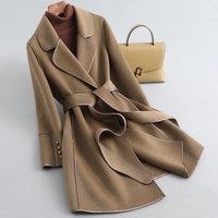 Korean Style Woolen Coat For Women 2023 Autumn And Winter New Western Style Age-reducing Mid-length Double-sided Wool Coat For Women Fashion