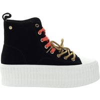 Damskie zamszowe wysokie czarne trampki GOE SS2N4046