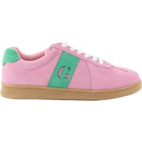 Damskie skórzane sneakersy oldschool różowo-zielone GOE TT2N4060