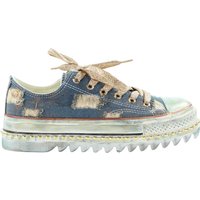 Damskie trampki denim z ozdobnymi sznurowadłami GOE TT2N4075