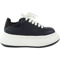 Damskie skórzane sneakersy czarne GOE SS2N4001