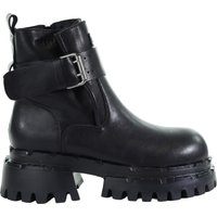 Damskie czarne skórzane botki biker GOE UU2N4102