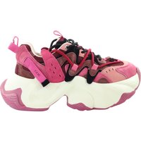 Damskie skórzane sneakersy różowe GOE UU2N4909