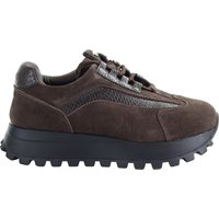 Damskie skórzane sneakersy ciemnobrązowe GOE UU2N4902